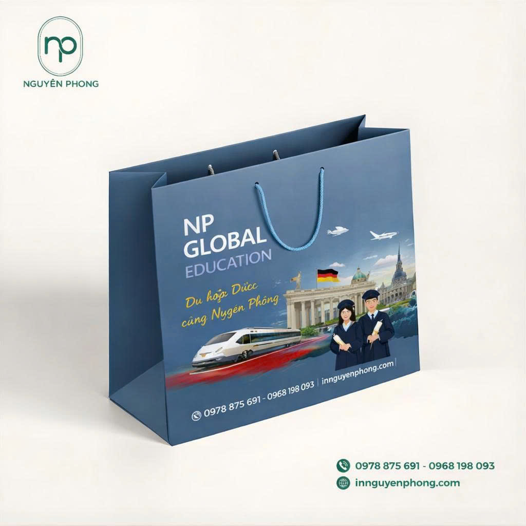 Mẫu in túi giấy dành cho công ty du học, giáo dục